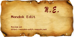 Mondok Edit névjegykártya