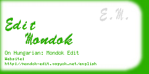 edit mondok business card